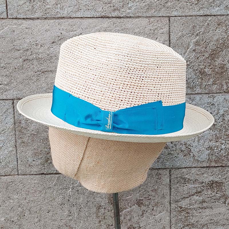 Borsalino Small brim Panama hat Blue ribbon OBEIOBEI