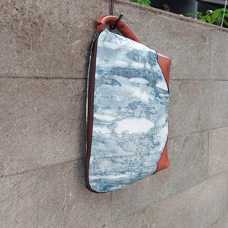 Jas M.B./Blue Leather Clutch Bag