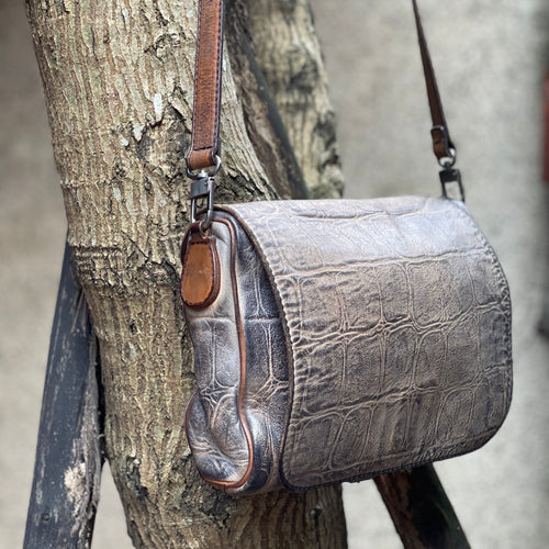 Numero 10/Grey brown croc pattern shoulder bag