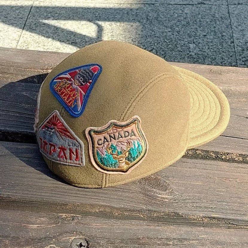 義大利品牌Luca della Lama/Applique embroidery cap(Size: 57)