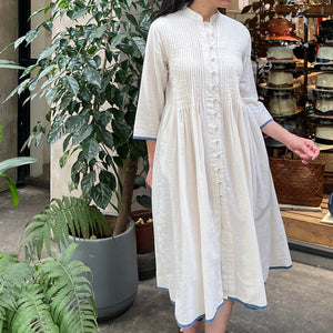 ITR/Ivory Pleated Cotton Dress(M)