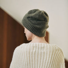 Load image into Gallery viewer, 日本設計師帽款/Unisex Mohair Knitting Cap (Khaki/Black)