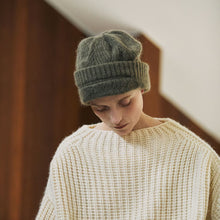 Load image into Gallery viewer, 日本設計師帽款/Unisex Mohair Knitting Cap (Khaki/Black)