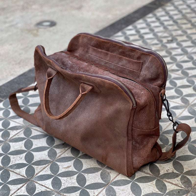 Delle Cose Brown Calf Leather Doctor Bag OBEIOBEI