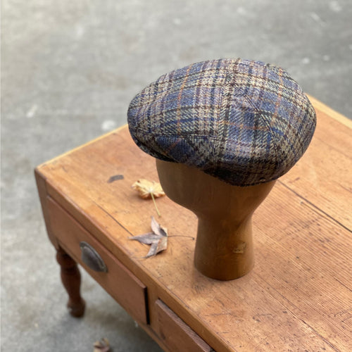 Doria/Blue-Yellow Check Flat Cap - OBEIOBEI