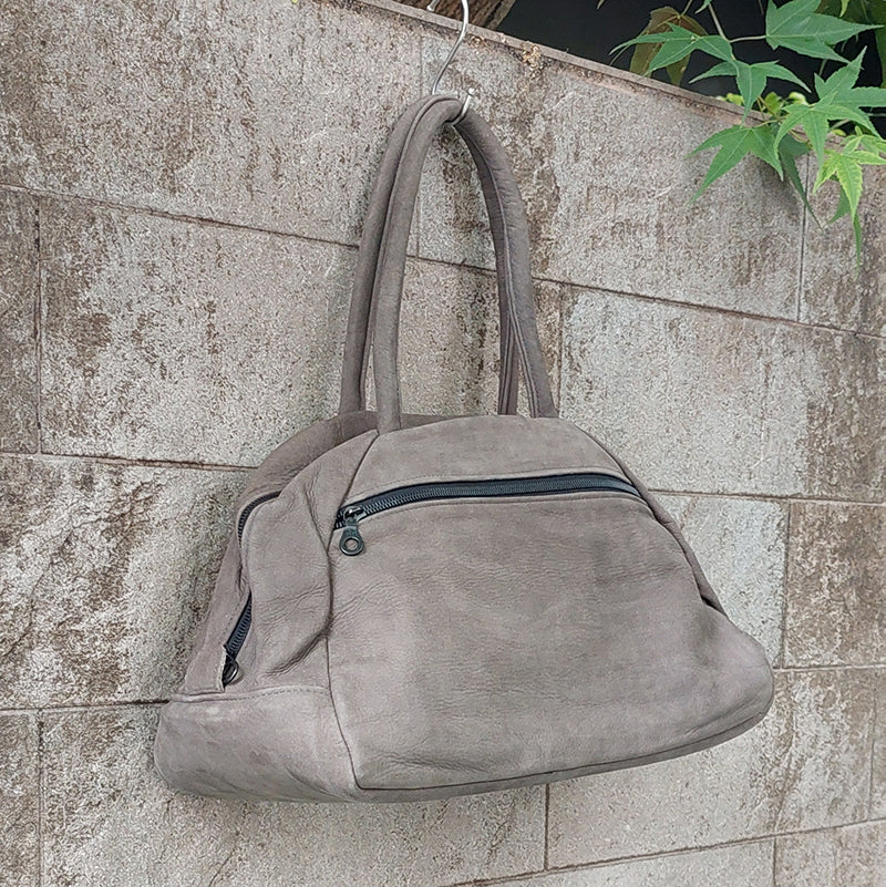 Grey tote bag discount leather