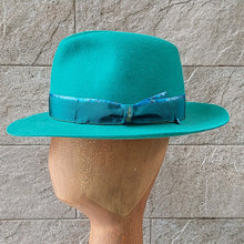 Load image into Gallery viewer, Borsalino/Turquoise fedora hat(Medium brim) - OBEIOBEI