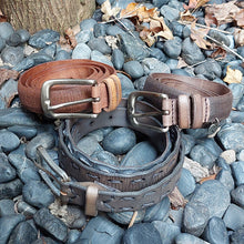 Load image into Gallery viewer, Martinica/Dark Brown Leather Belt - OBEIOBEI