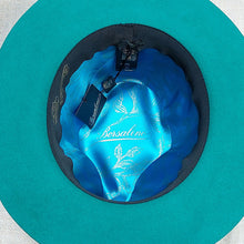 Load image into Gallery viewer, Borsalino/Turquoise fedora hat(Medium brim) - OBEIOBEI