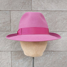 Load image into Gallery viewer, Borsalino/Pink fedora lady hat(Medium brim) - OBEIOBEI