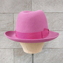 Load image into Gallery viewer, Borsalino/Pink fedora lady hat(Medium brim) - OBEIOBEI