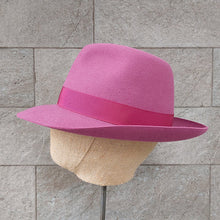 Load image into Gallery viewer, Borsalino/Pink fedora lady hat(Medium brim) - OBEIOBEI