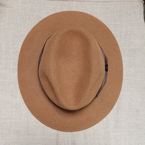 Borsalino/Tan fedora felt hat(Medium brim) - OBEIOBEI