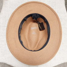 Load image into Gallery viewer, Borsalino/Tan fedora felt hat(Medium brim) - OBEIOBEI