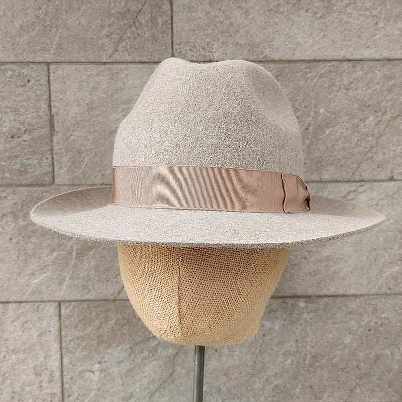 Borsalino/Camel fedora hat(Wild brim) - OBEIOBEI