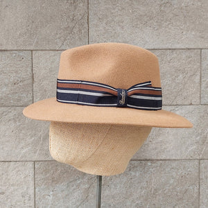 Borsalino/Tan fedora felt hat(Medium brim) - OBEIOBEI