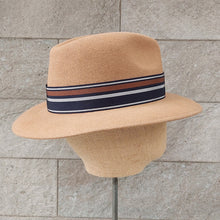 Load image into Gallery viewer, Borsalino/Tan fedora felt hat(Medium brim) - OBEIOBEI