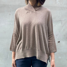 Load image into Gallery viewer, Cross over neck cashmere sweater - OBEIOBEI