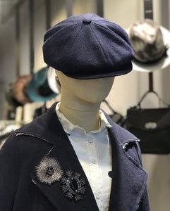 Doria/Navy Newsboy Cap - OBEIOBEI