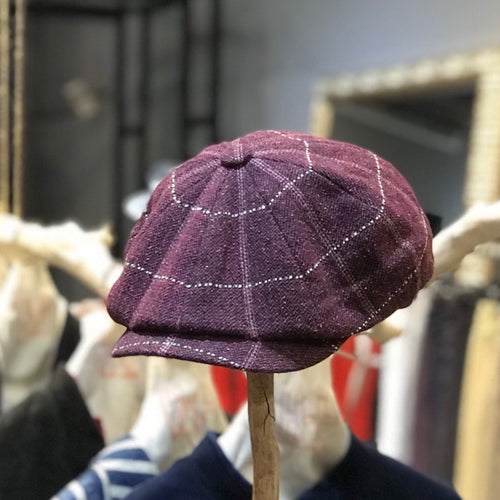 Doria/Dark Red Newsboy Cap - OBEIOBEI