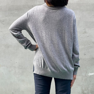 Turtle neck cashmere pullover-Grey - OBEIOBEI