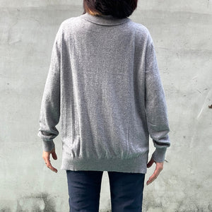 Turtle neck cashmere pullover-Grey - OBEIOBEI