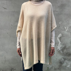 Cashmere poncho-Light Yellow - OBEIOBEI