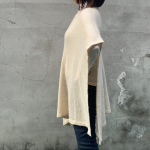 Cashmere poncho-Light Yellow - OBEIOBEI