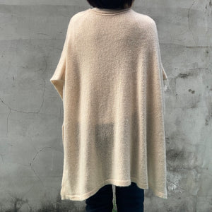 Cashmere poncho-Light Yellow - OBEIOBEI