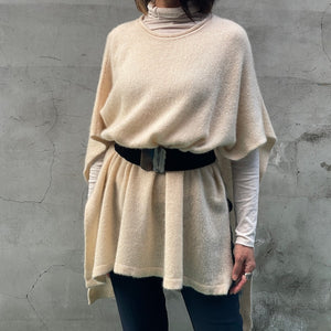 Cashmere poncho-Light Yellow - OBEIOBEI